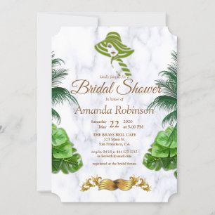 Romantic Tropical Bridal Shower Invitation
