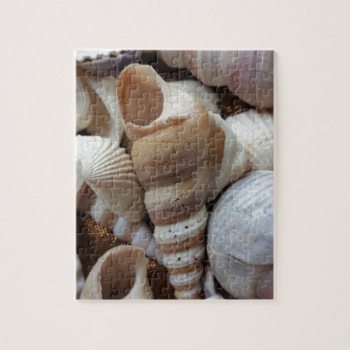 Romantic Tropical Exotic Sea Shells Beach Love Jigsaw Puzzle