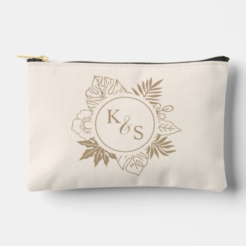 Romantic Tropical Greenery Wedding Accessory Pouch
