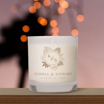 Romantic Tropical Greenery Wedding Scented Candle by splendidsummer at Zazzle