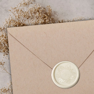 Romantic Tropical Greenery Wedding Wax Seal Sticker