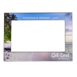 Romantic Tropical Island Beach Sunset Magnetic Frame