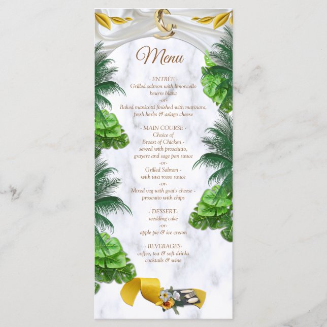 Romantic Tropical Menu (Front)