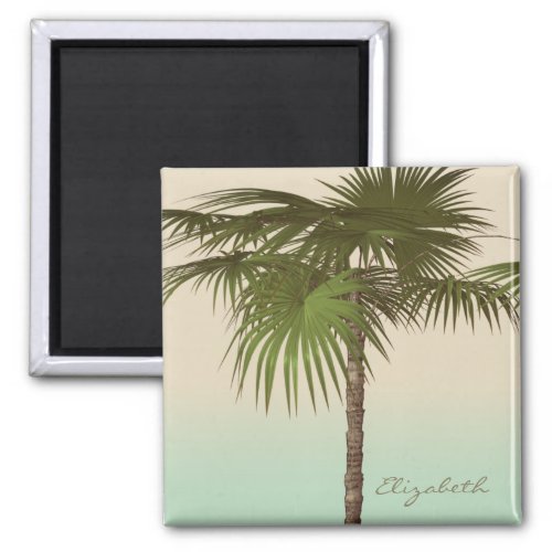 Romantic Tropical Palm Tree _Personalized Magnet