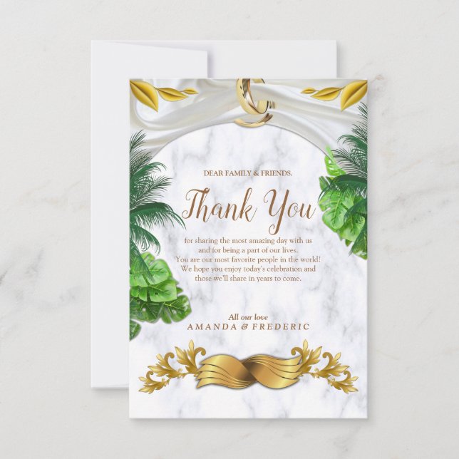 Romantic Tropical  Thank You card (Front)