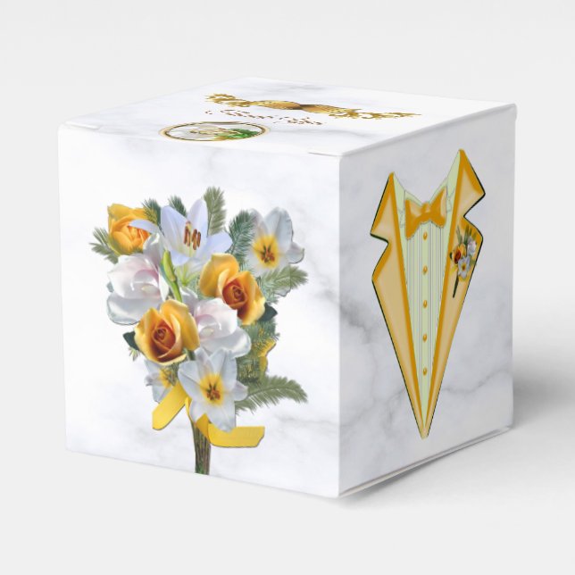 Romantic Tropical Wedding Favor Boxes (Front Side)