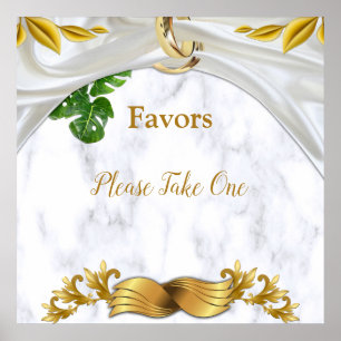 Romantic Tropical Wedding Favors Poster