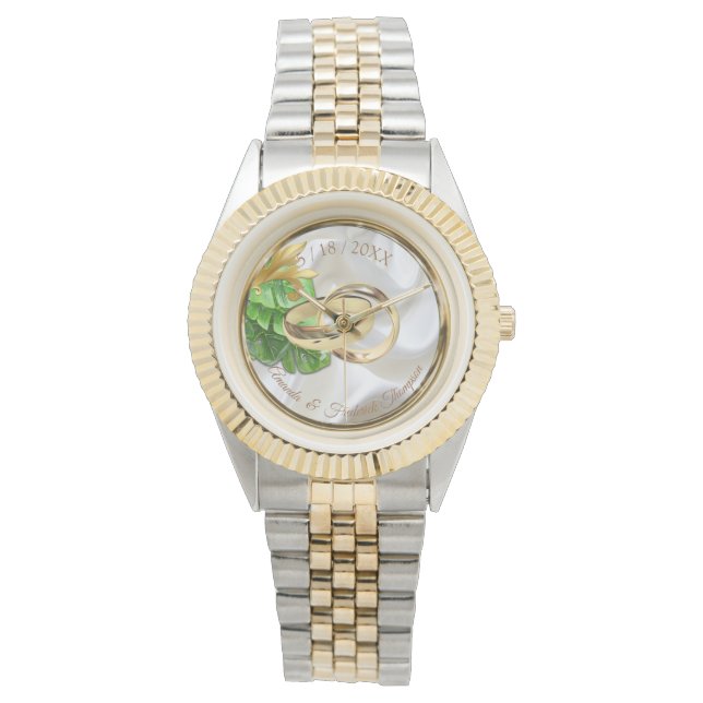 Romantic Tropical  wedding gift Watch (Front)