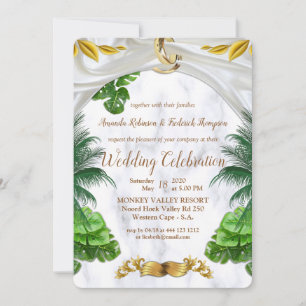 Romantic Tropical Wedding Invitation