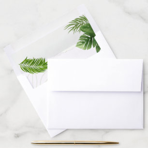 Romantic Tropical Wedding Invitation Envelope Liner