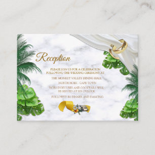 Romantic Tropical Wedding Reception Enclosure Card