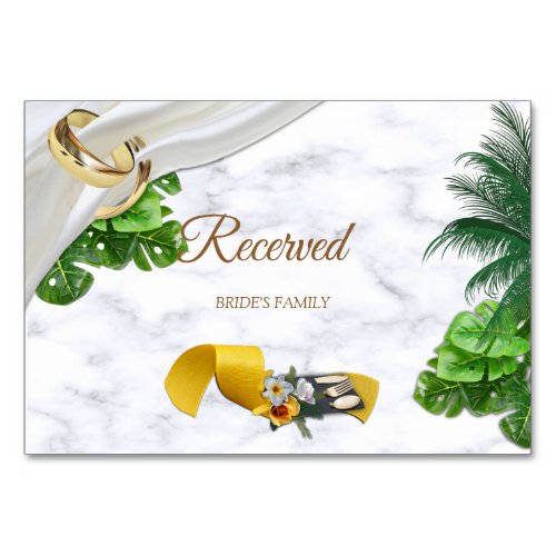 Romantic Tropical Wedding Reserved Card