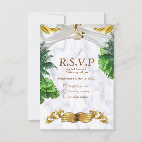 Romantic Tropical Wedding RSVP Card