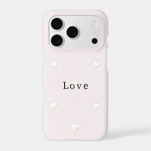 Romantic True Love White Hearts Pink Valentine iPhone 17 Pro Case