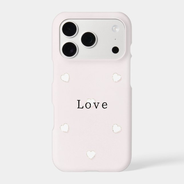 Romantic True Love White Hearts Pink Valentine Case-Mate iPhone Case (Back)