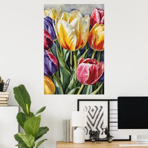 Romantic Tulip Blossom Poster Art