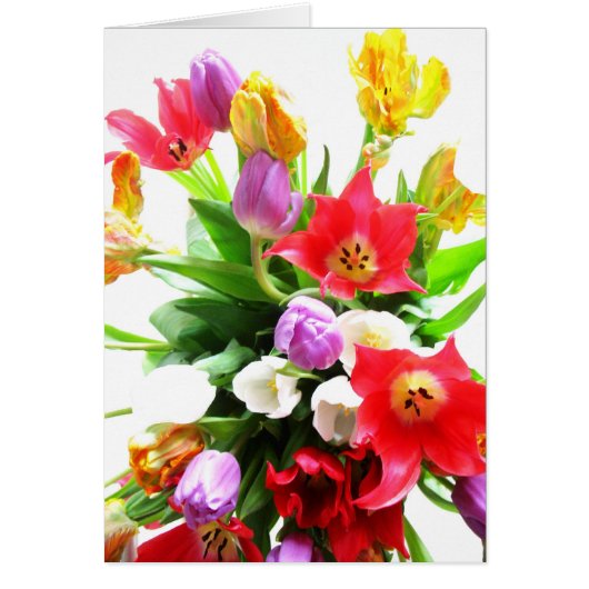 Romantic Tulips Bouquet Cards (Front)