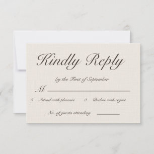 Romantic Tuscan Calligraphy RSVP Card