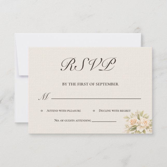 Romantic Tuscan Villa Calligraphy RSVP Card (Front)