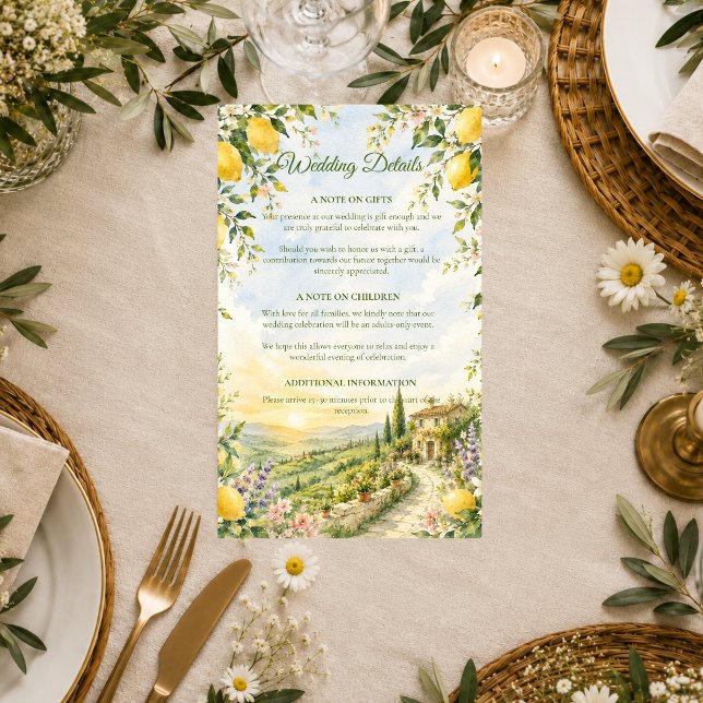 Romantic Tuscan Wedding Enclosure Card (Creator Uploaded)