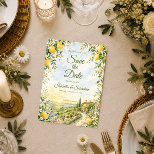 Romantic Tuscan Wedding Save The Date