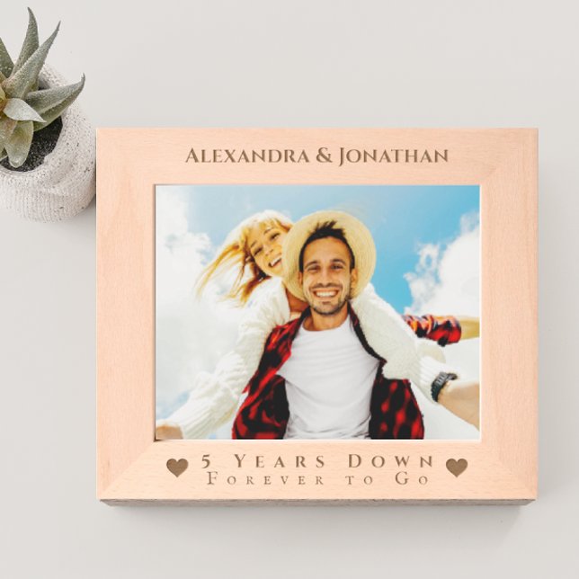 Romantic Two Hearts Newlywed Wedding Photo  Engraved Frames (Creator Uploaded)