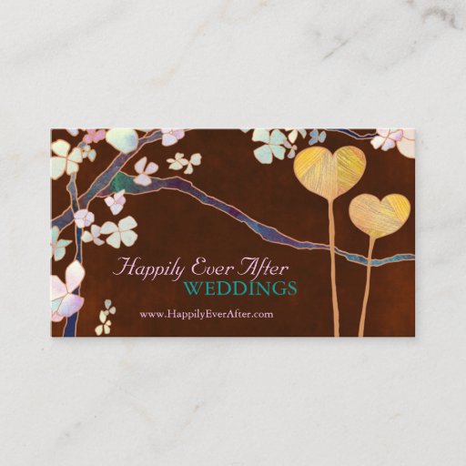 Customizable Elegant Two Hearts Wedding Planner Business Cards