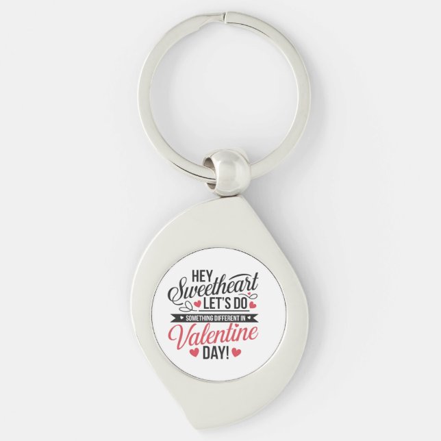 Romantic typhography design valentine's day keychain (Front)