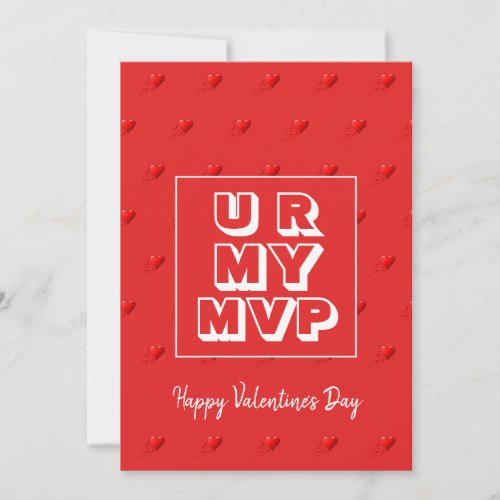 Romantic U R MY MVP Valentines Day Holiday Card