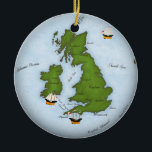 Romantic United Kingdom Map With Sailing Ships Ceramic Ornament<br><div class="desc">This design is a faux-antique map of the United Kingdom which includes Ireland, Scotland, and Wales ornamented by small sailing ships in the style of the 18th-19th century navy. This ornament will look great on your Christmas tree and can also be displayed year-round in the home or used as a...</div>