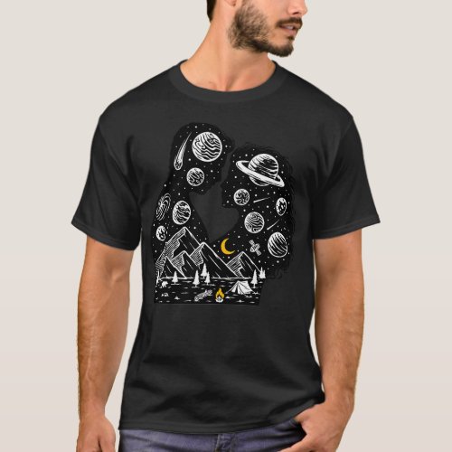 Romantic Universe Illustration T_Shirt
