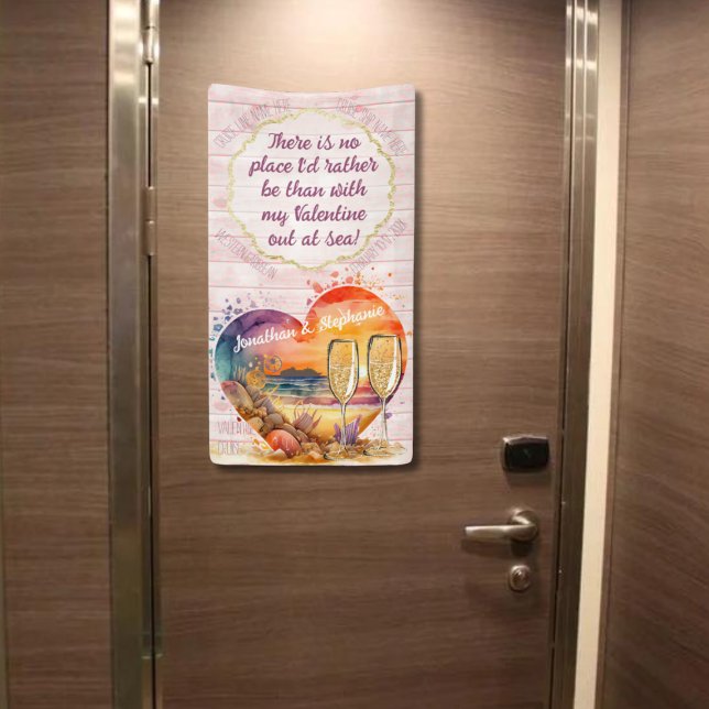 Romantic Valentine Cruise Door Marker Banner (Valentine Cruise Door Banner | Not shown to scale. Image is for example purposes only.)