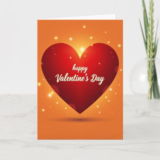 Romantic Valentine Day Heart Card (Front)