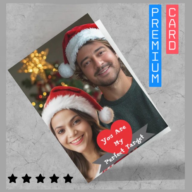 Romantic Valentine day Premium Personalised Photo  Holiday Card (Creator Uploaded)