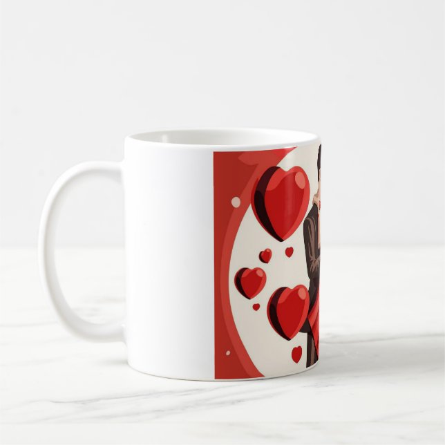 Romantic Valentine Heart Mug – Love Gift (Left)