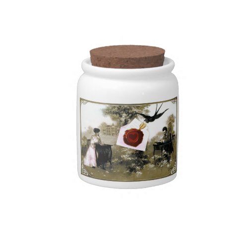 ROMANTIC VALENTINE LETTER RED WAX SEAL CANDY JAR