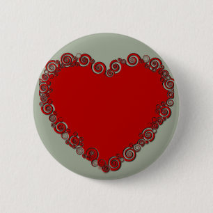 Romantic Valentine Love Heart Red Button