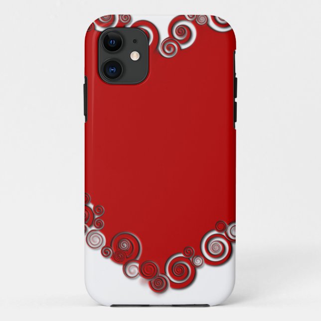 Romantic Valentine Love Heart Red Case-Mate iPhone Case (Back)