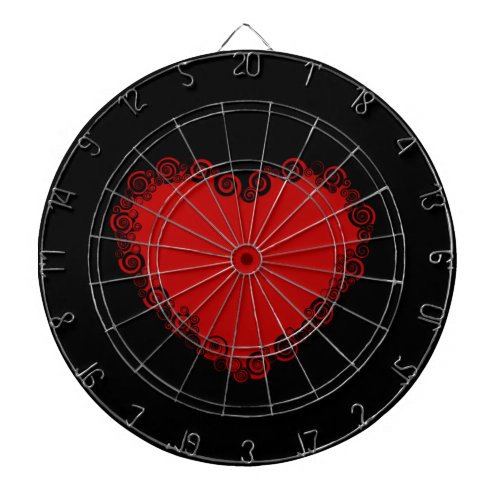 Romantic Valentine Love Heart Red Dart Board