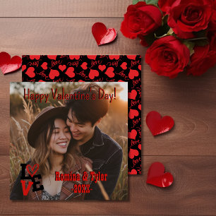 Romantic Valentine’s Day   Custom Photo & Heart Card