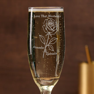 Romantic Valentine’s Gift for Couples - Rose Champagne Flute