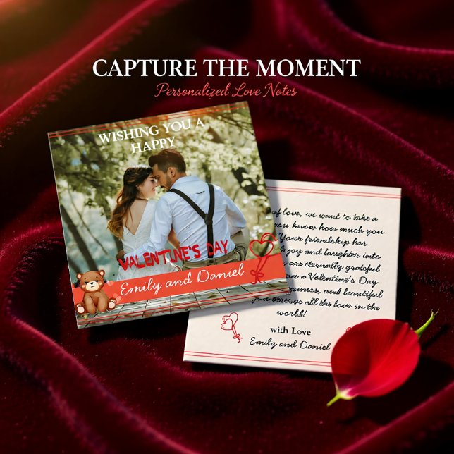 Romantic Valentine’s Photo with Custom Message Note Card (Romantic Valentine’s Photo with Custom Message Note Card)