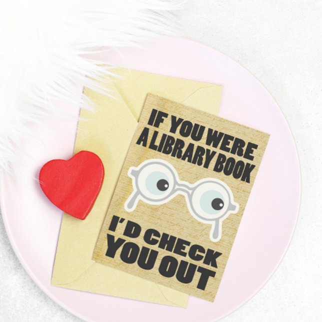 Romantic Valentines Book Lovers Greeting Card (Your love life will be totally “booked” up with this adorable card for book worms.)