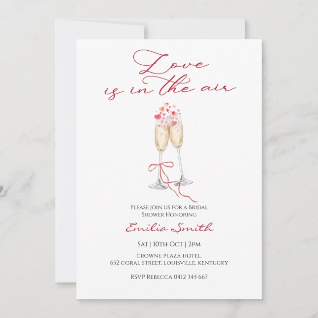 Romantic valentine's bridal shower   invitation (Front)