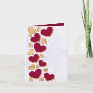 Romantic Valentine's Day   Burgundy & Gold Heart Invitation
