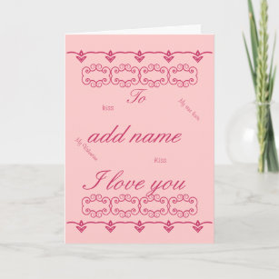 Beautiful 77 Name On Valentine Card