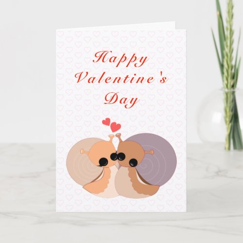 Romantic Valentines Day Card Couple Snails Love