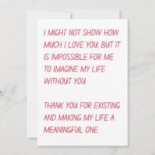 Romantic Valentines day card for him and her