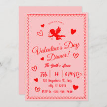 Romantic Valentine's Day Dinner Invitation