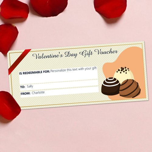 Romantic Valentines Day Gift Voucher Bonbons Card